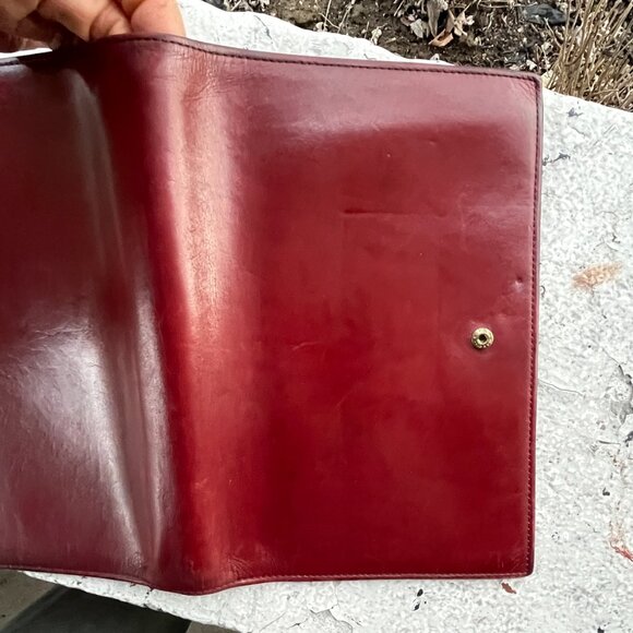 COACH Vintage Set of 2 Water Buffalo Leather Card Case Journal Diary Wine Plum - Picture 3 of 7